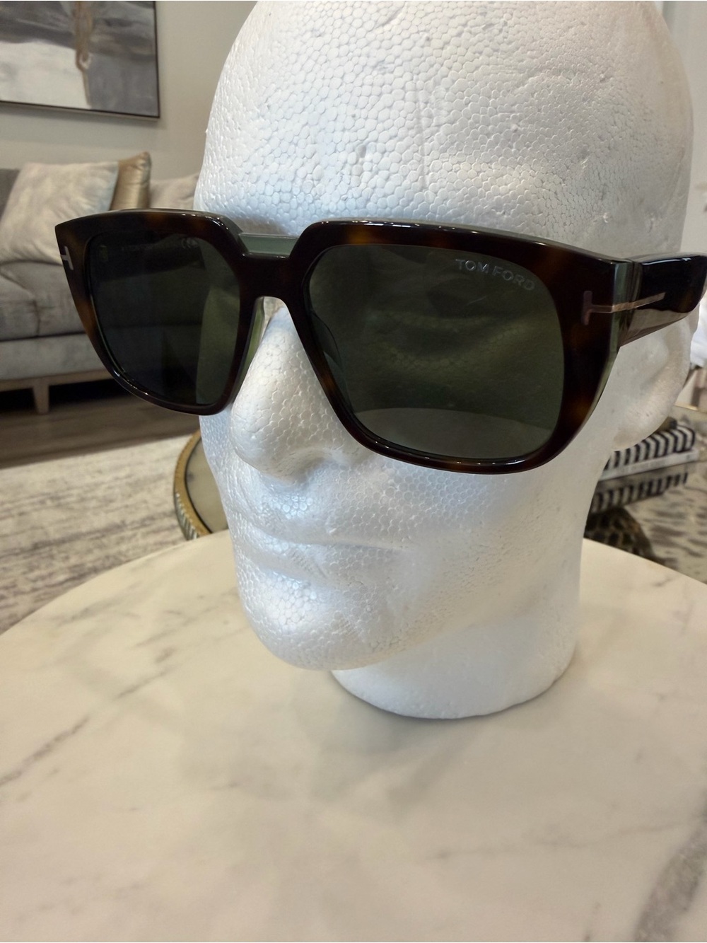 Tom Ford Oliver TF1025 Rectangular Tortoiseshell Sunglasses - Brown Amber - Picture 3 of 8